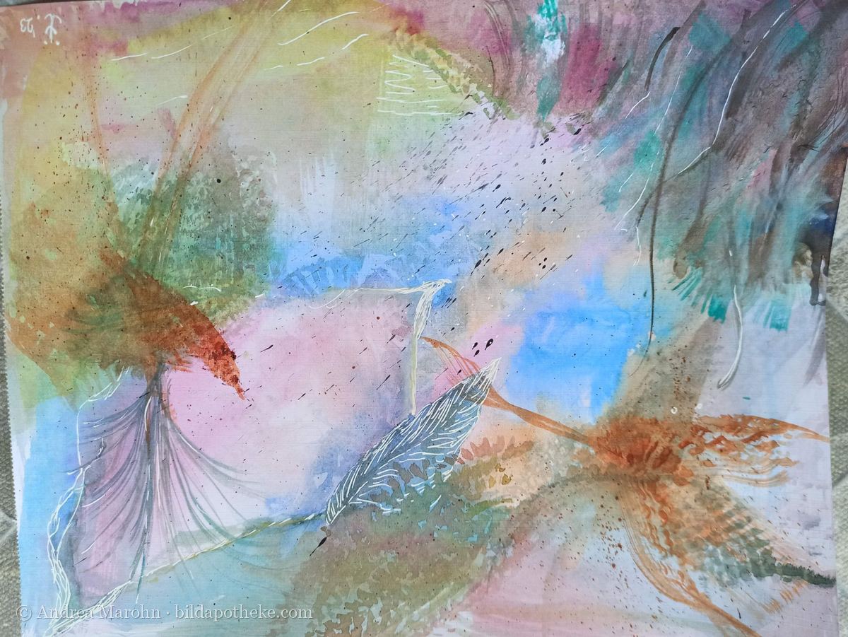 Aquarell: zarte Kolibris in Pastelltönen